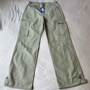 Sixth June Paris Mens Cargo Pants Sage Green Wide Leg Techwear US-33956-KAKI-S